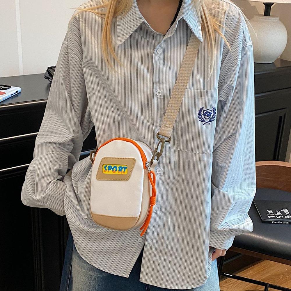 Casual Small Square Bag Large Capacity Mobile Phone Pouch Canvas Crossbody Bag  Travel