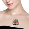 Pendant Gemstone Jewelry 2.75" Tiger Garnet Silver Handmade  Eye, Gift