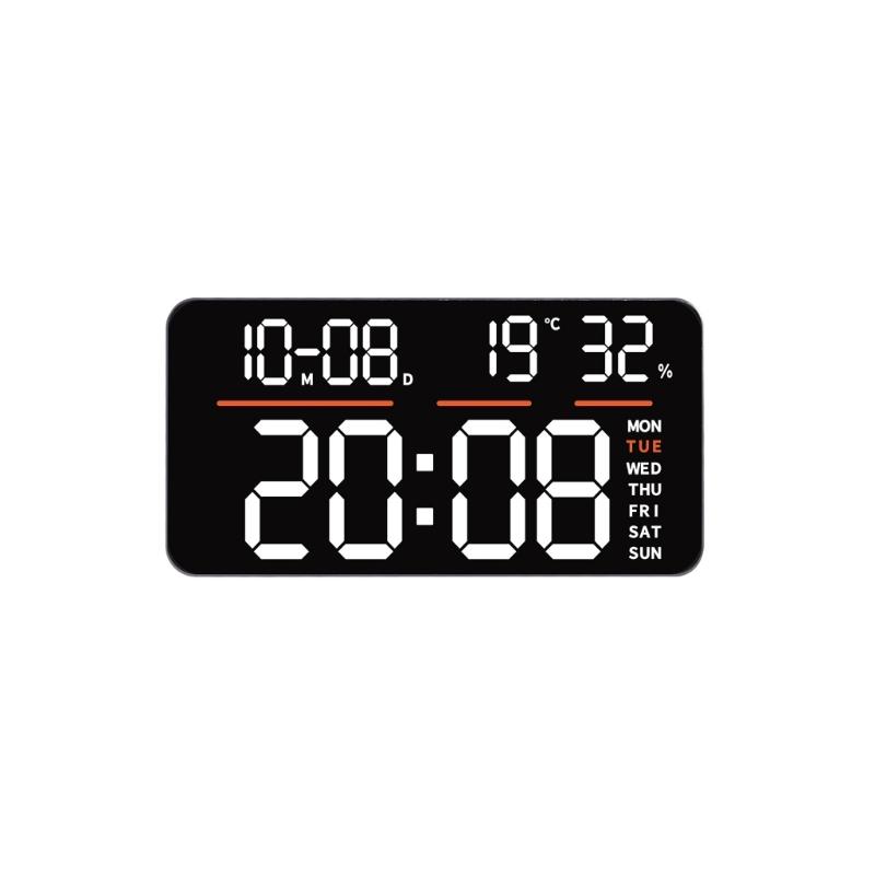 Large LED Screen Digital Clock With Double Mount Design 2 Alarms Quiet Operations For Home Office Bedroom Decors
