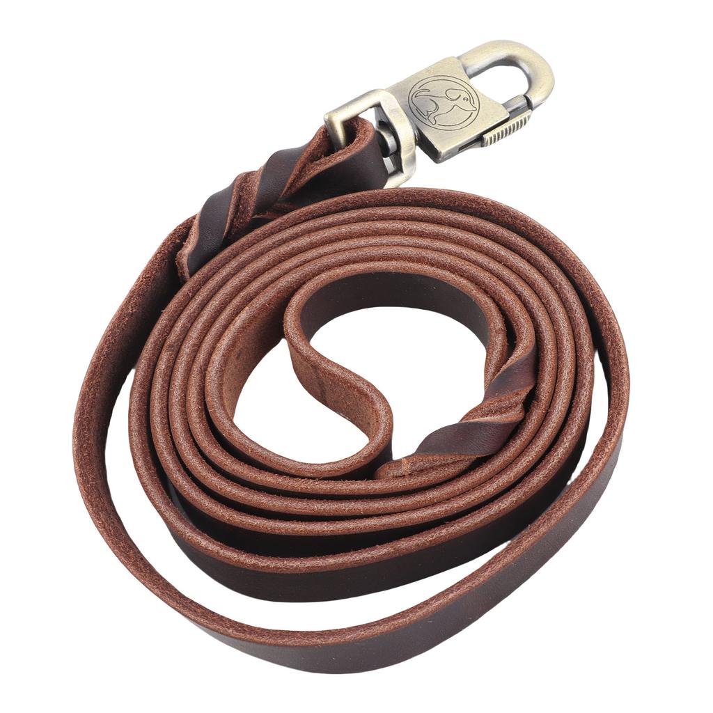 Durable Leather Dog Training Leash Strap for Large Medium Dogs