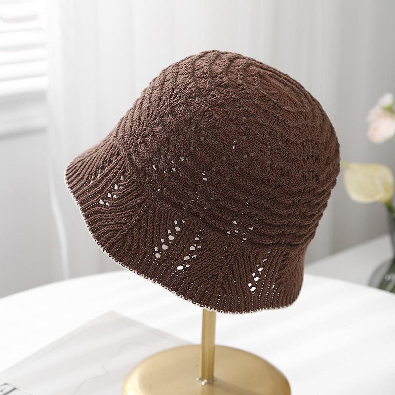 Bucket Hat Women Spring Summer Hats For Women Knitted Hollow Sunshade Sun Hat Fashion Cap Female Casual