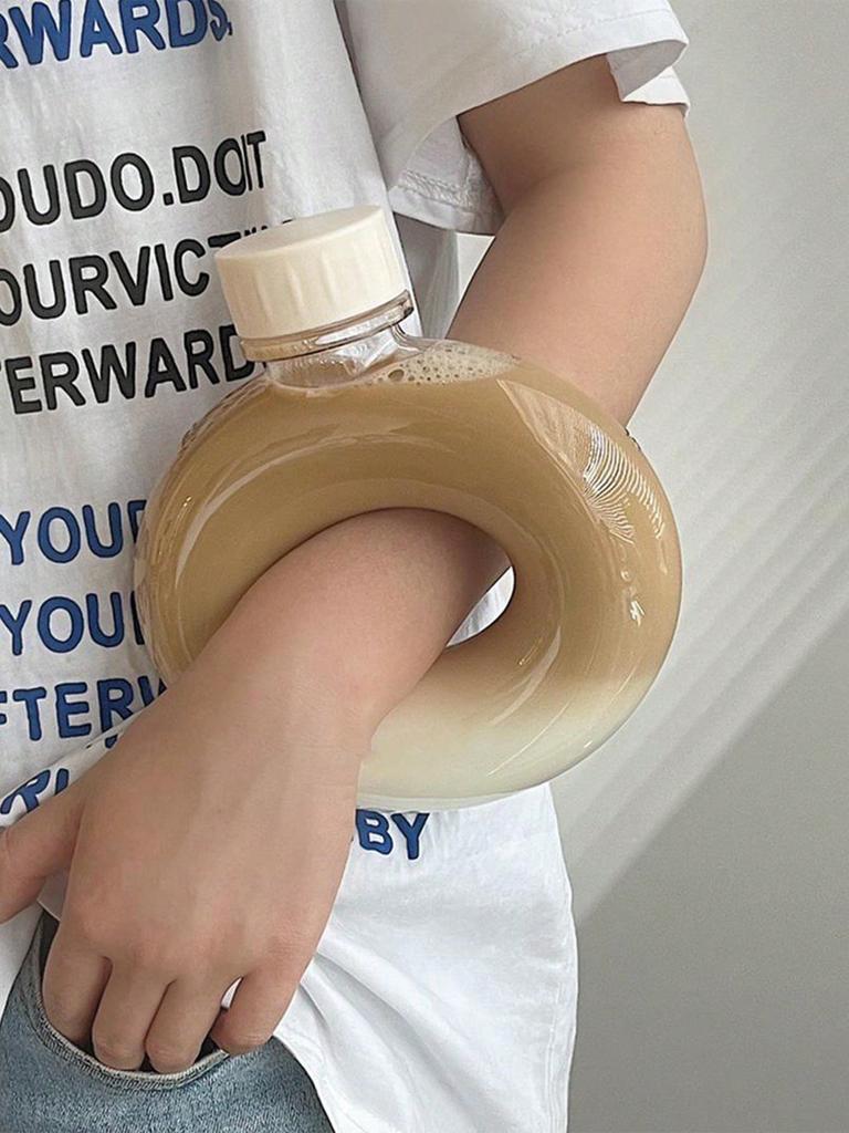 500ml plastová sportovní láhev na vodu, průhledná kobliha, kroužek, venkovní cestovní džus, přenosný nepropustný kelímek na vodu