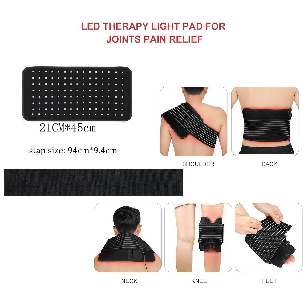 660nm 850nm Body Pain Relief NIR Deep Therapy Device Red Light Therapy Pad Portable Heating Light Therapy Wrap Belt