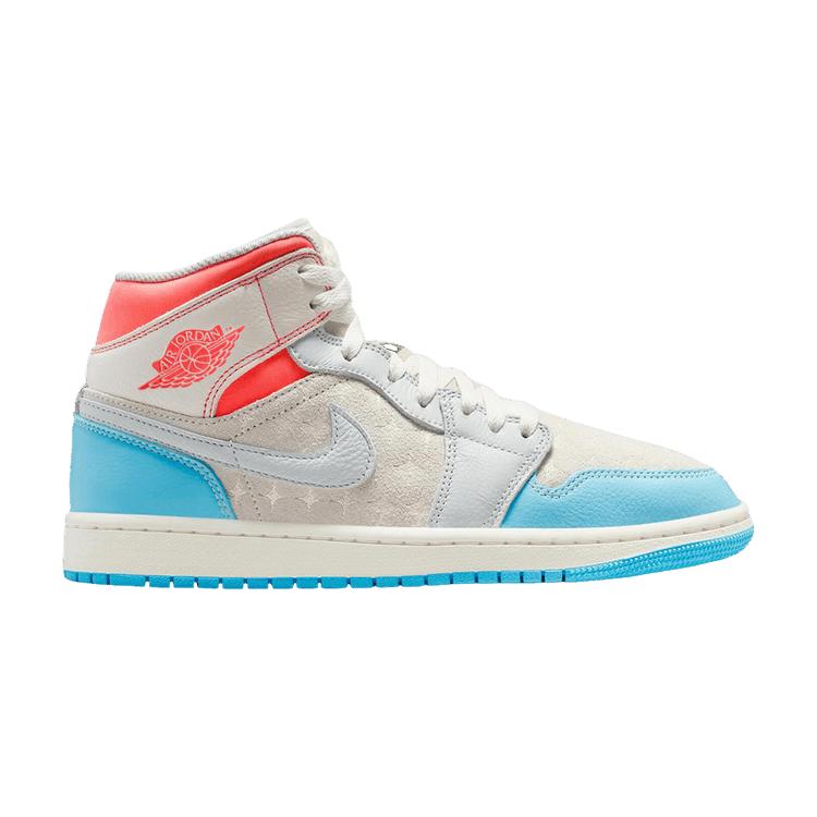 

Женские кроссовки Air Jordan 1 Mid Sail Hot Lava Blue Chill Муслин IM7420-133 37.5