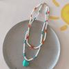 Summer Fashion Dopamine Candy Color Flowers Bow Tie Heart Star Pendant String Beads Necklace for Women Cute Collar Chain Jewelry
