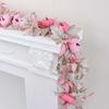 Fall Maple Leaves Garland Hanging Artificial Autumn Garland  Pink Maple Pumpkin Fall Wreath for  Halloween Thanksgiving Decor