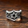 Hexagram Inlaid Ring Men's Jewelry Hip Hop Trend Middle Finger Ring Geometric Hipster Retro