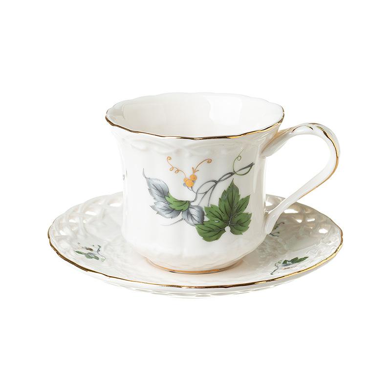 French Hollow Out Ceramic Cup Saucer Set British Style Teapot Afternoon Tea Elegant Drinkware Household Goods