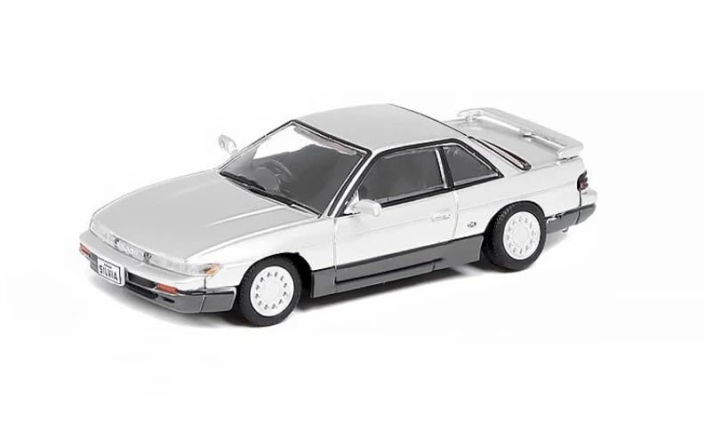 BM CREATIONS 1/64 Nissan Silvia S13 Silver LHD Silvia with Replacement Parts
