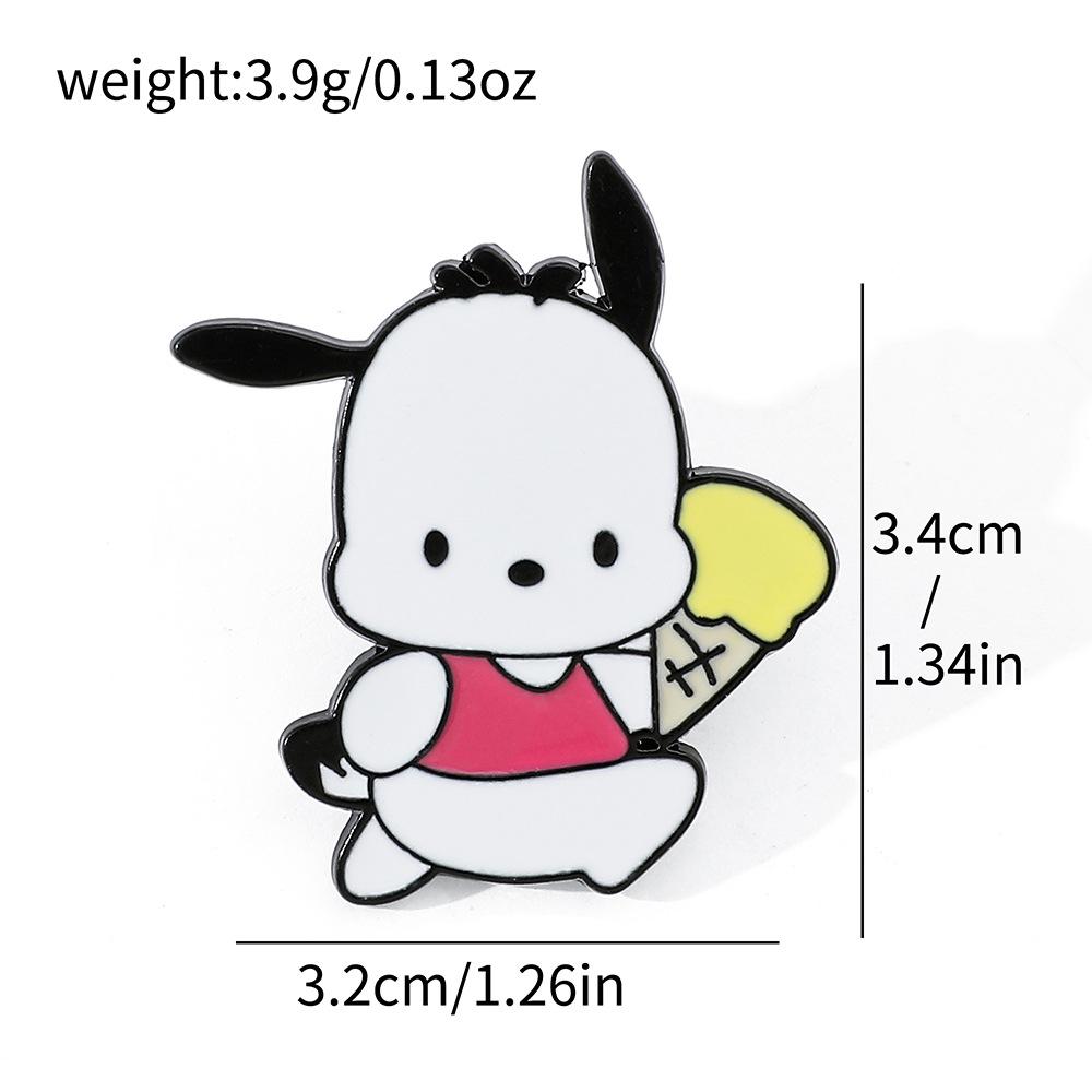 Креативная Личность Sanrio Металлический Значок Ракушка Китти Кот Пача Собака Мелоди Сплав Брошь