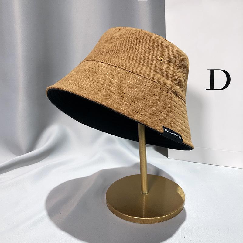 

Minimalist Cotton Bucket Hat BECAUSE LIFE Label Casual Sun Protection Hat M（56-58cm）