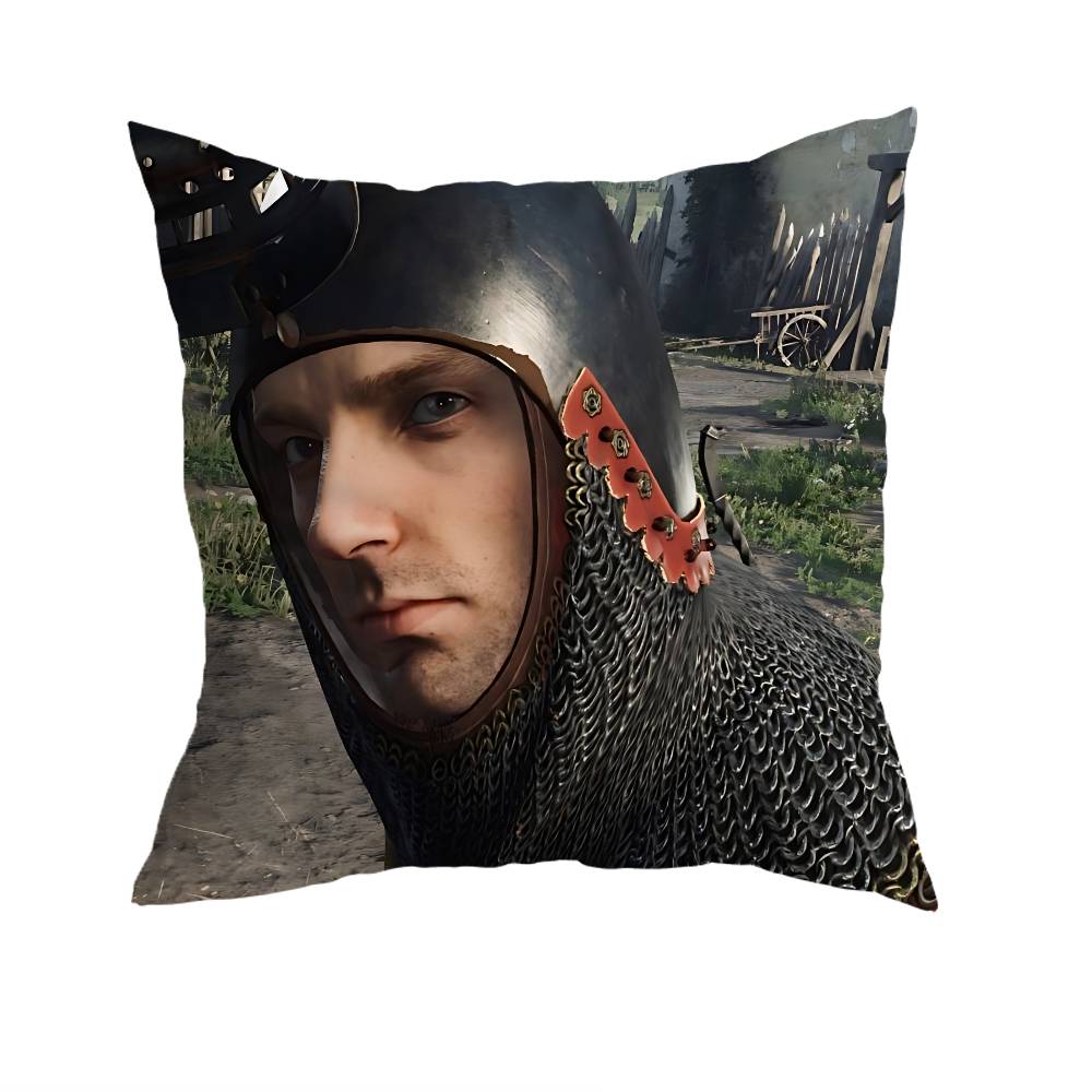 KKingdom Come Deliverance Pillow Case Square DoubleSided Printing Short Plush Sofa Cushion Cover Bedroom Bedside Pillow
