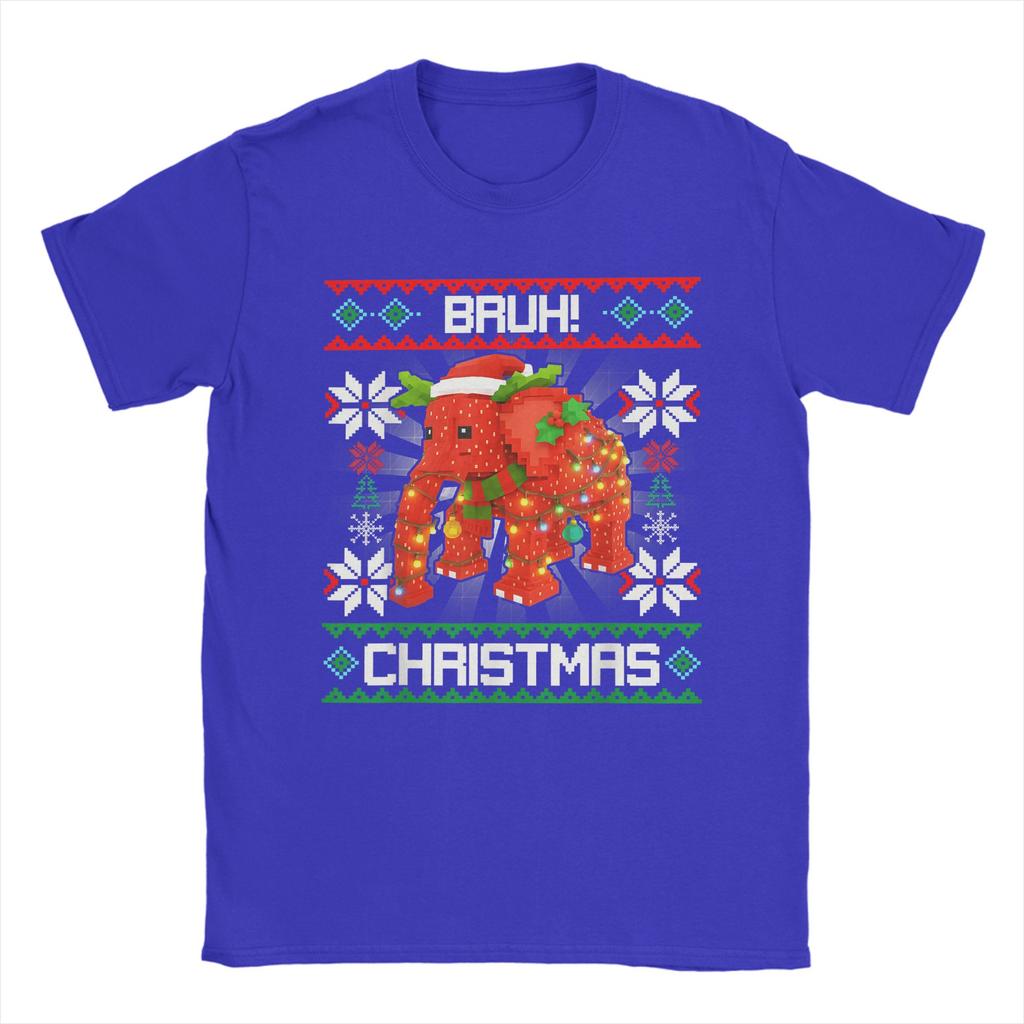 Funny Bruh Strawberry Elephant Christmas Brainrot T-Shirts for Men Round Neck T Shirts  Short Sleeve Tee Shirt Clothing