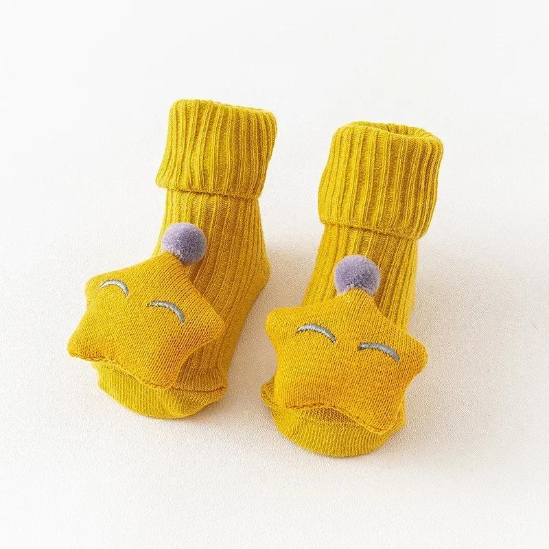 New Summer Thin Cute Cartoon Baby 3D Doll Socks Cotton Rubber Anti-slip Floor Socks for Newborn Infant Toddler Socks