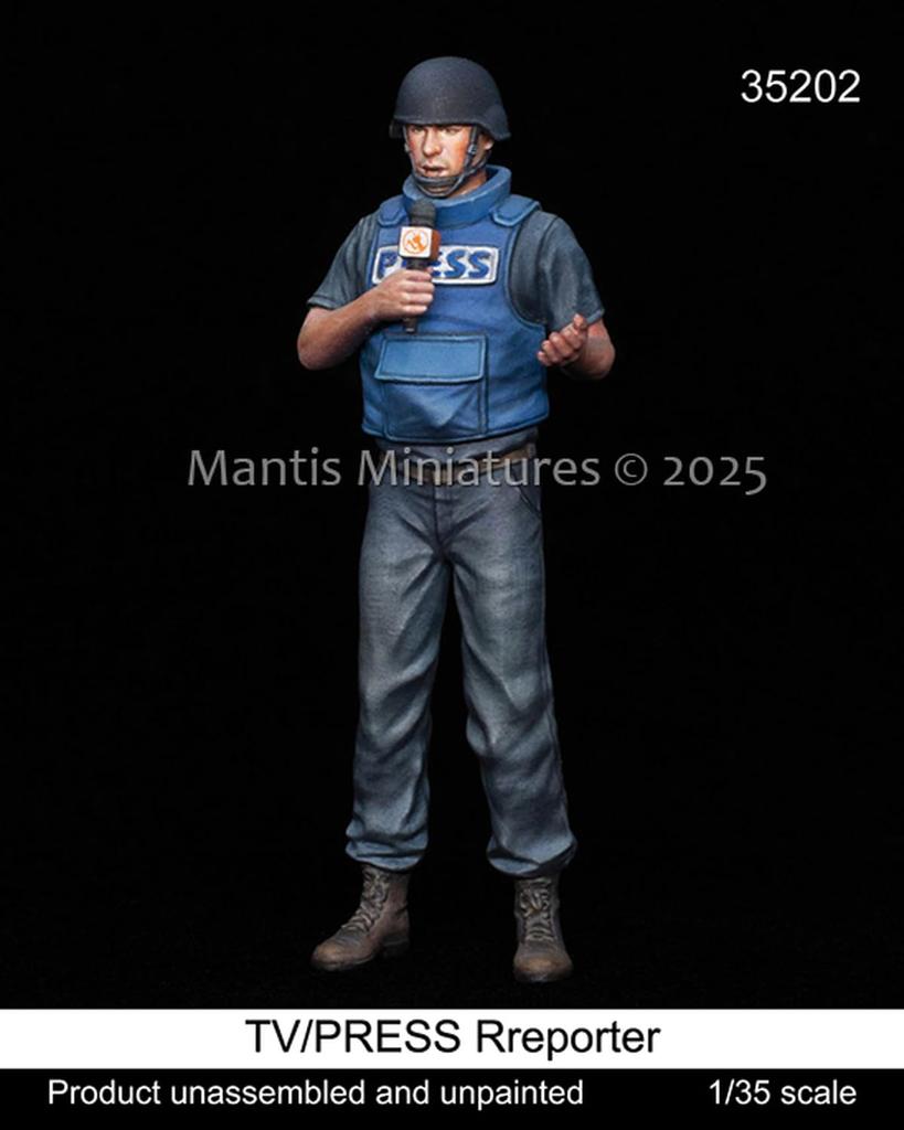 Mantis Miniatures Scale Modern Reporter Resin Kit Man35202 1/35 TV/News (Person)