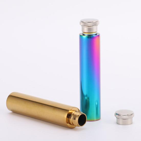 Stainless Steel Hip Flask Portable Polished Tube Liquor Bottle for Outdoor Leak-Proof Pocket Size Wine Accessory for Whiskey Vodka Spirits