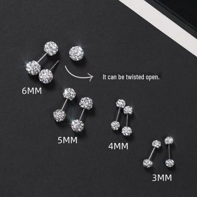 925 Silver Soft Clay Ball Earrings with Easy-Screw Design and Comfortable Fit