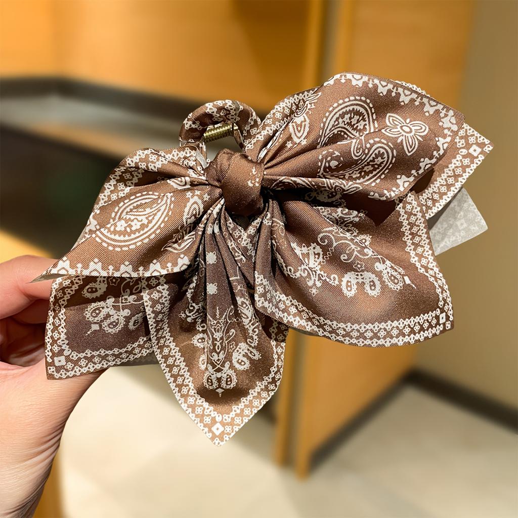 Fermaglio per Capelli a Forma di Fiocco con Fantasia Paisley Pinza per Capelli Grande per Capelli Spessi Fermaglio per Capelli a Fiocco Accessorio per Capelli per Acconciature Raccolte