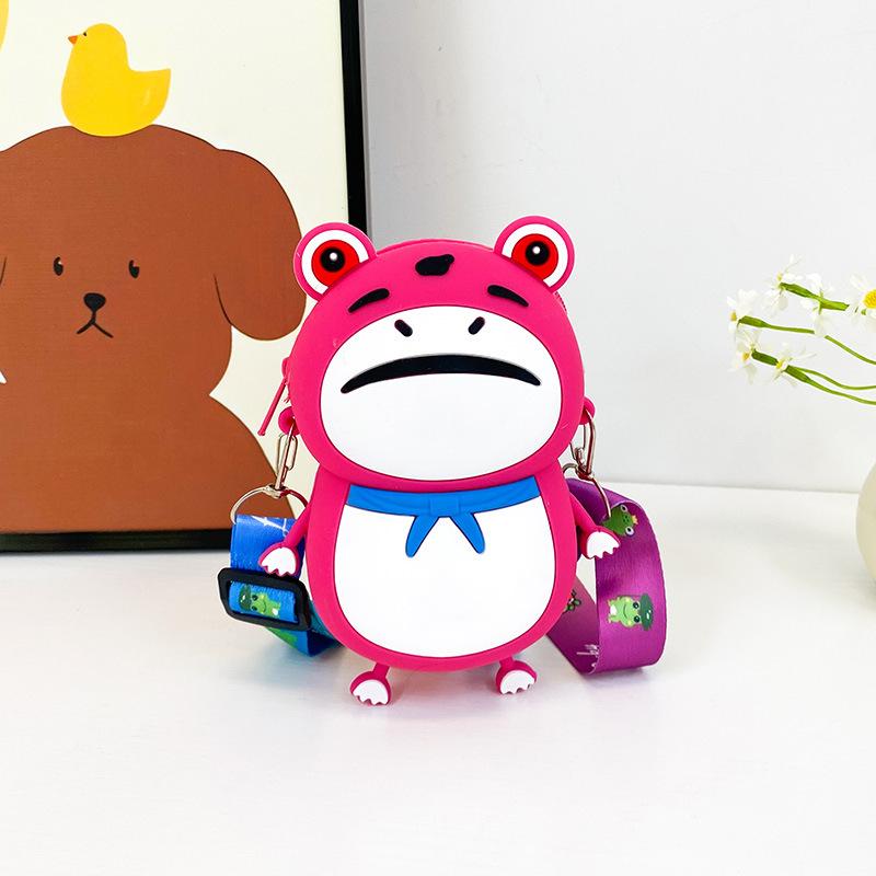 Funny little frog silicone bag cute fashion creative children oblique span change bag tide size