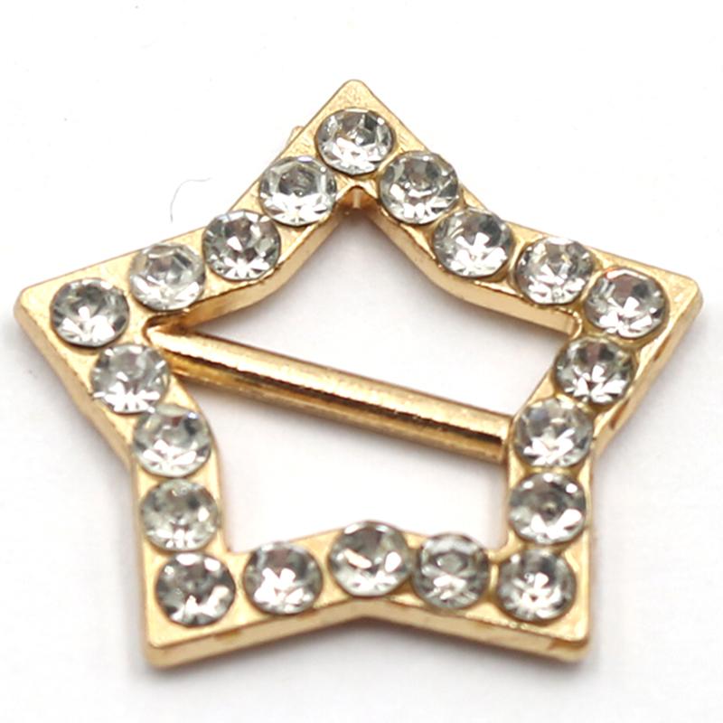LKERAN 10 Pieces/Bag Gold Alloy Variety Rhinestone Buckle Wedding Invitation Card Decoration DIY Hair Accessories Free Of Shipp
