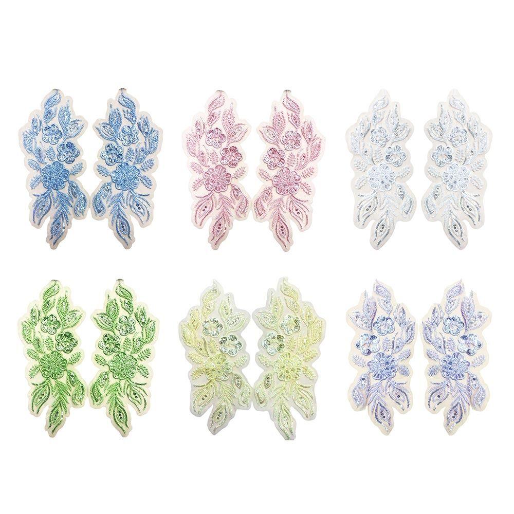 Floral Embroidery Sparkling Lace Accessories Sequined Appliqued Pattern National Style Lace Handmade DIY Material