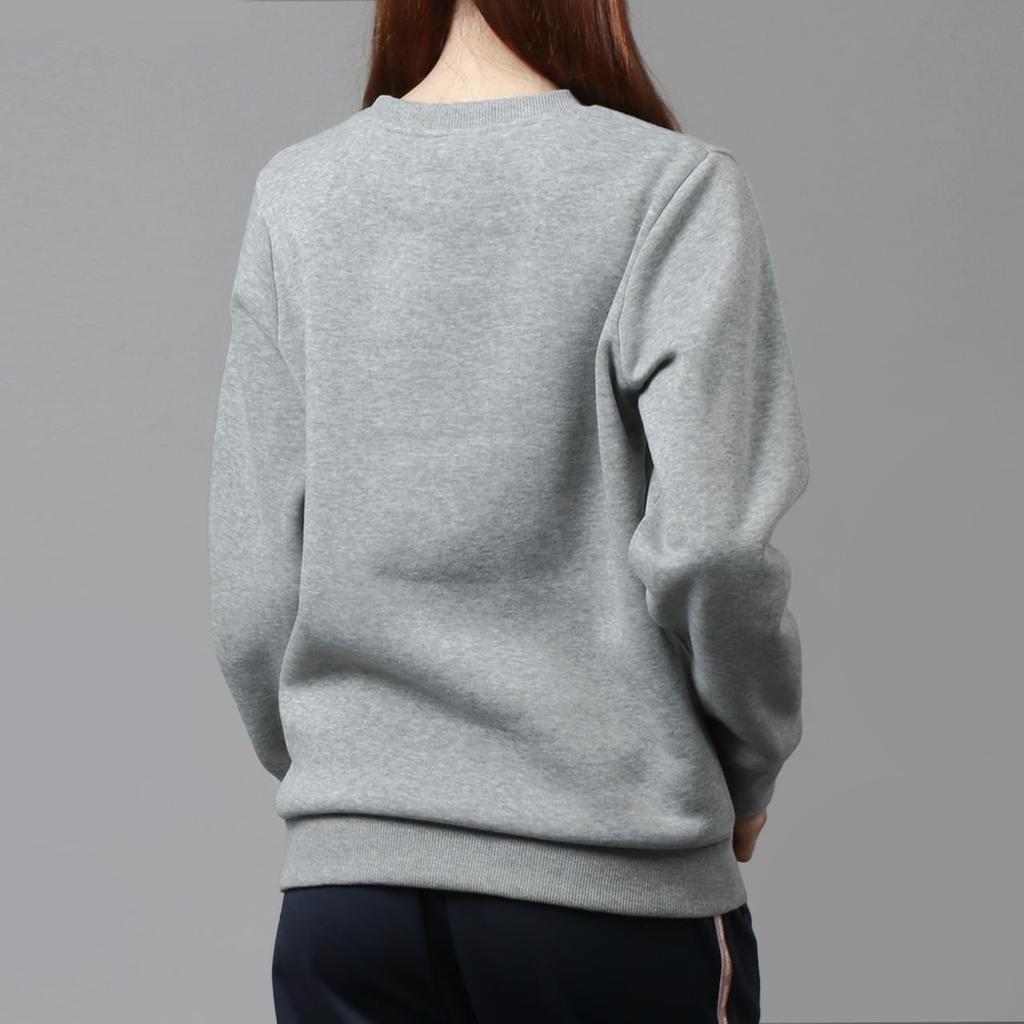 Kaepa Logo UV Warm for and Medium Size L Women's Sweatshirt, Autumn, Fleece-Lined, One-Point Embroidery, Protection, Sports, Training, Golf, Gray,