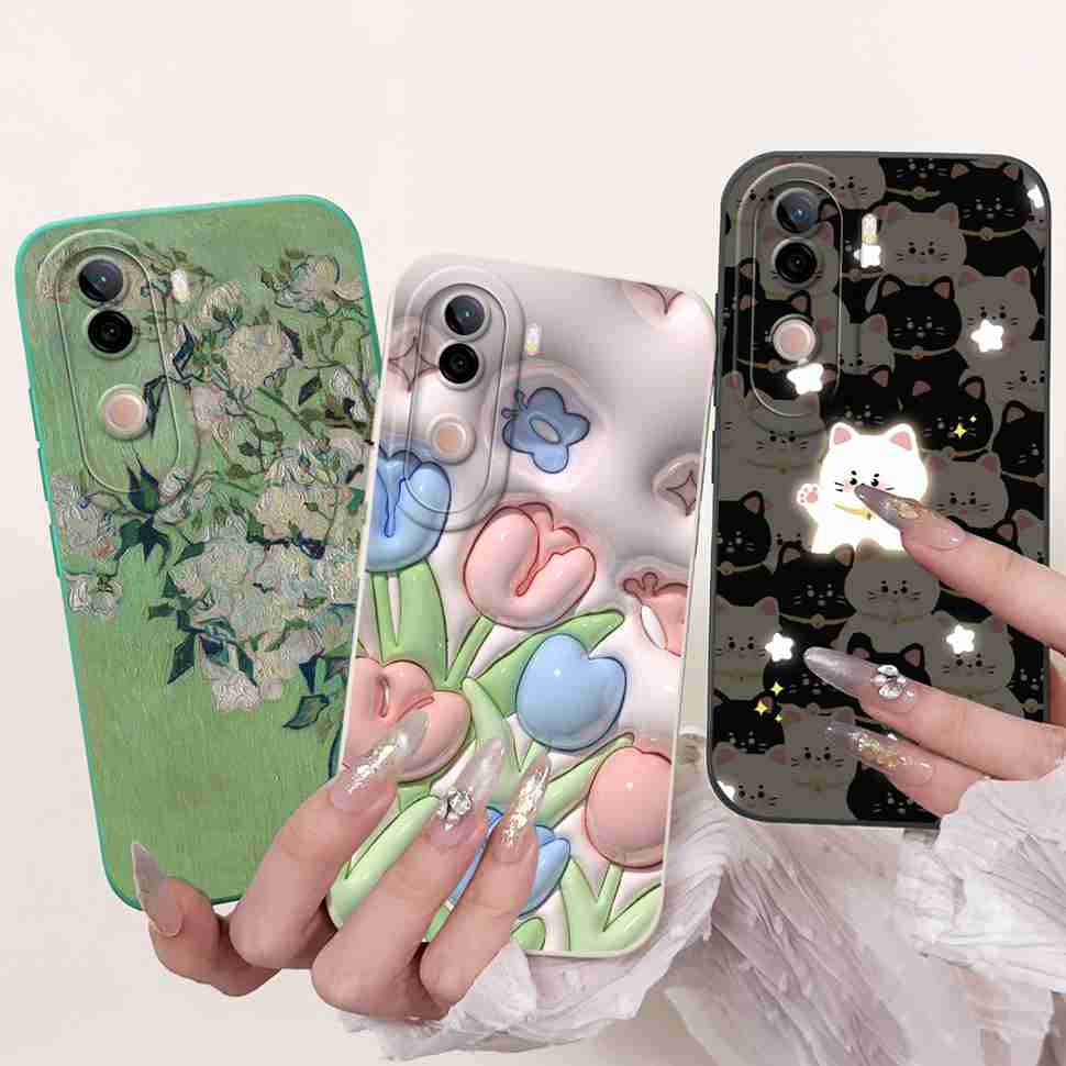 Flower Cover For Vivo V40e Case Soft Silicone Phone Back Cover Casing For Vivo V 40e V40e 4G V2403 Coque TPU Fundas
