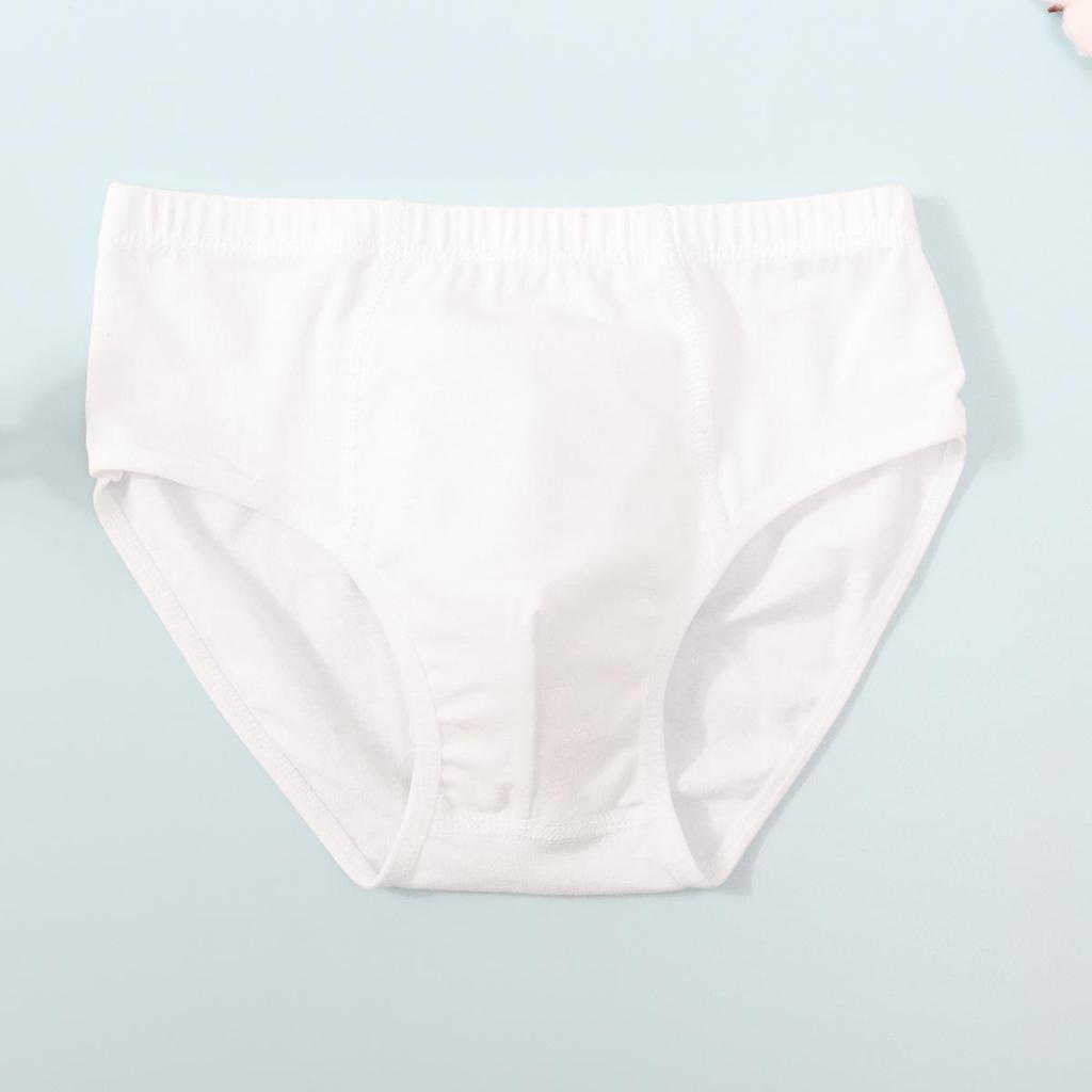 Boys' A-Grade Pure Cotton Briefs - Solid Color, No-Pinch Fit