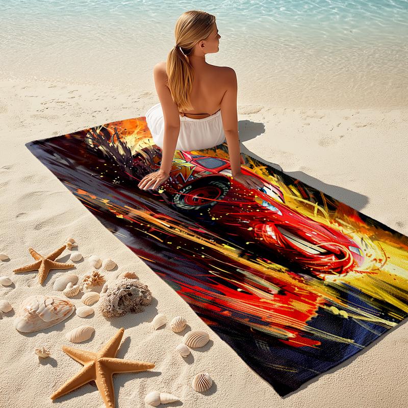 Lightning McQueen Beach Towel Outdoor Camping Beach Towel for Vacation Swim Outdoor Pool Absorbent Bath Towel