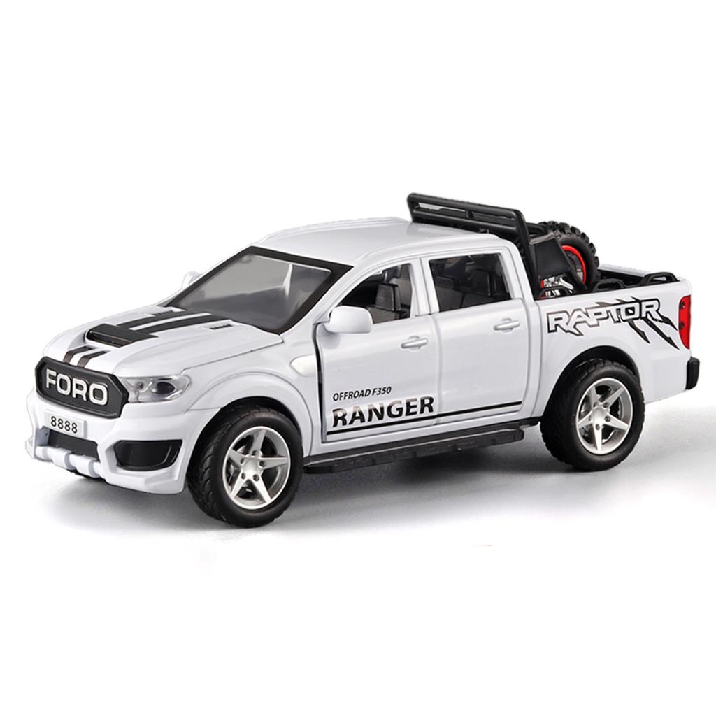 1/32 Ford Raptor F350 Pickup Truck Alloy Off Road Car Diecast Model Sound & Light Desktop Collection Decorative Gift Boy Display