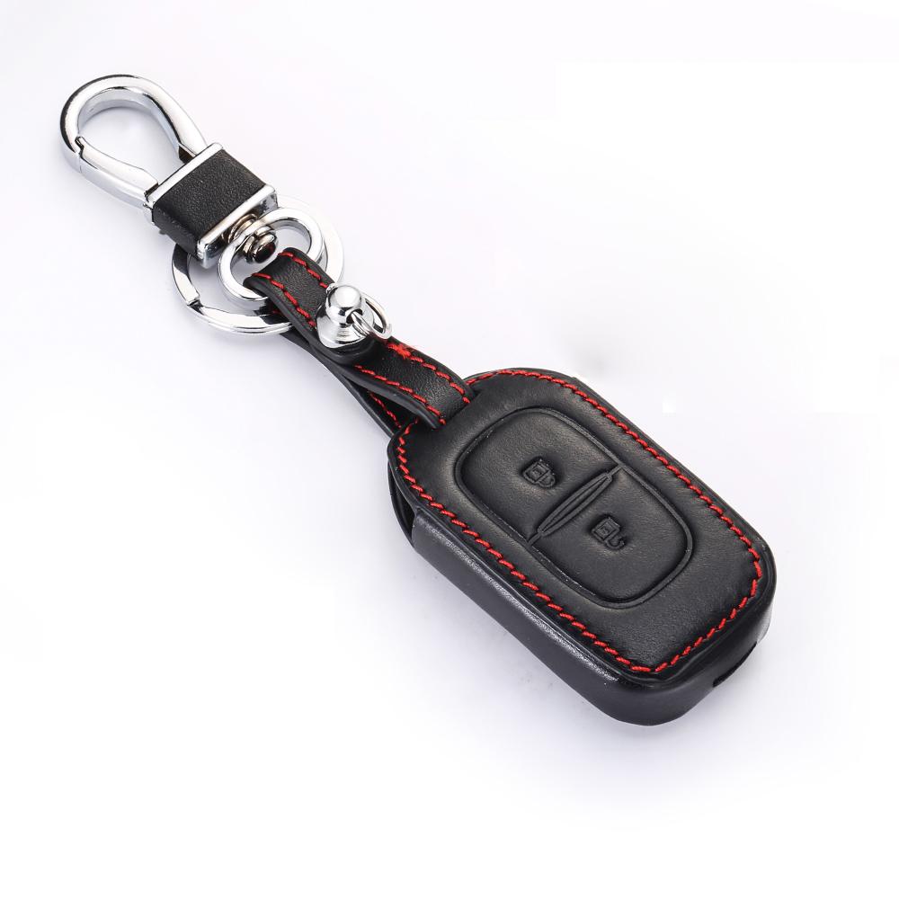 

Leather Car Key Case 2 3 Buttons Remote Control Fobs Protect Cover For Renault Symbol Dacia Stepway Duster Logan Lodgy 2013-2021 чёрный