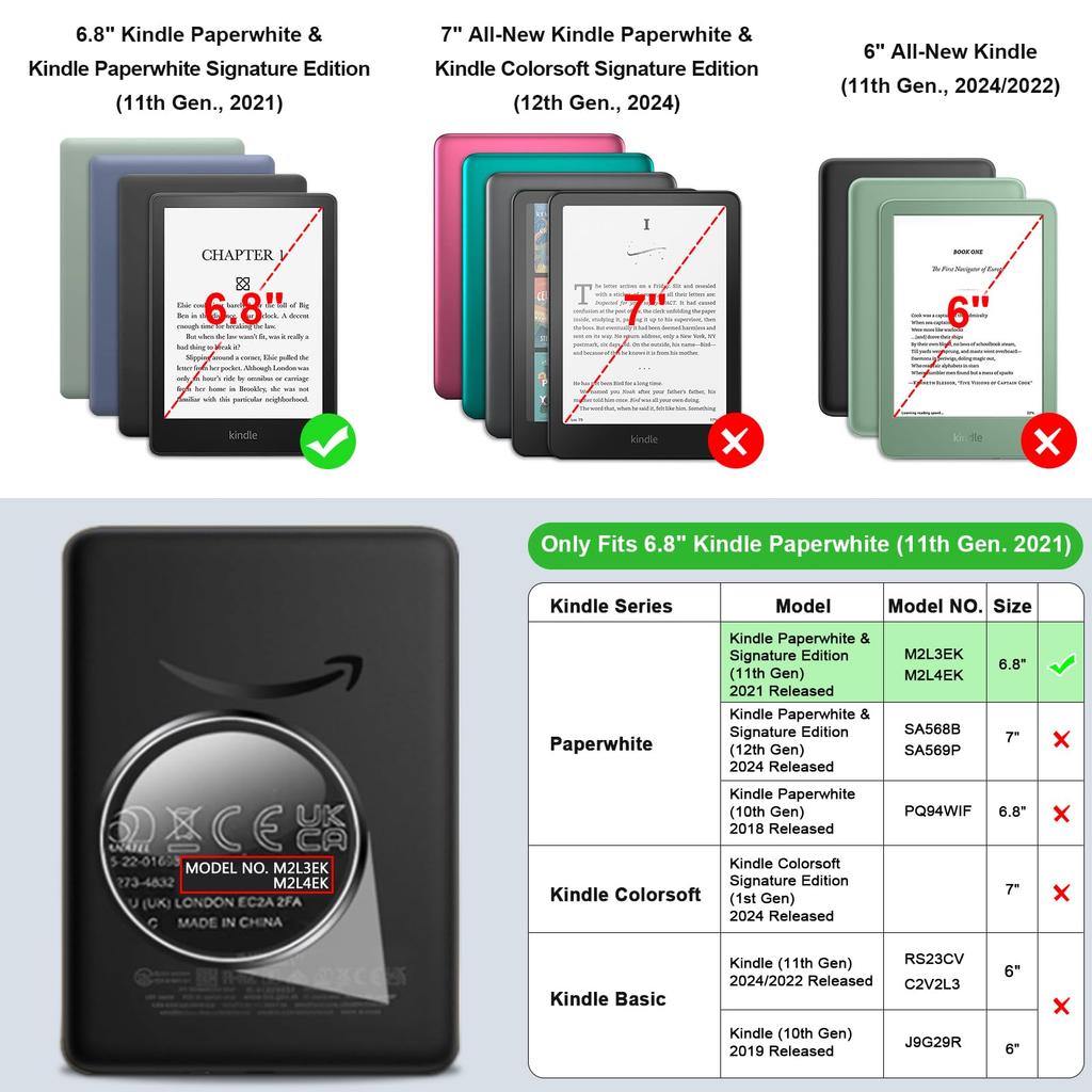 Fintie for Kindle Paperwhite Signature Edition 2021 Protective Lightweight and Thin with Auto Function Case/Paperwhite (11th Generation) 6.8-inch