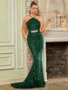 Glamorous Sequin Fishtail Evening Gown for Banquets and Events