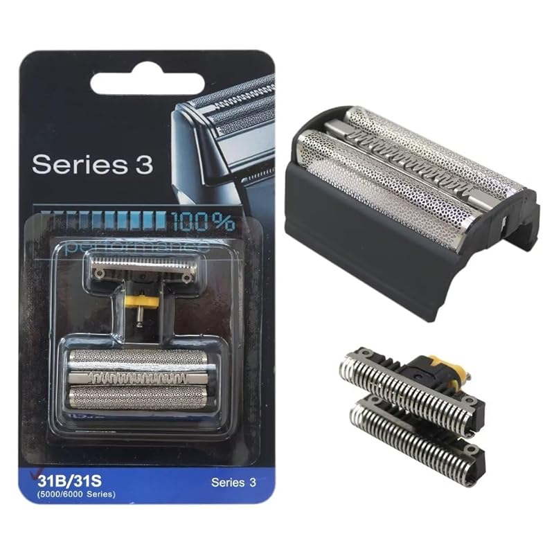 51S Electric Shaver Replacement Foil Head with Cutter Compatible for B-raun Series 5 5643, 5644, 5645, 5646, 5647, 5649, 5751, 5757, 5758