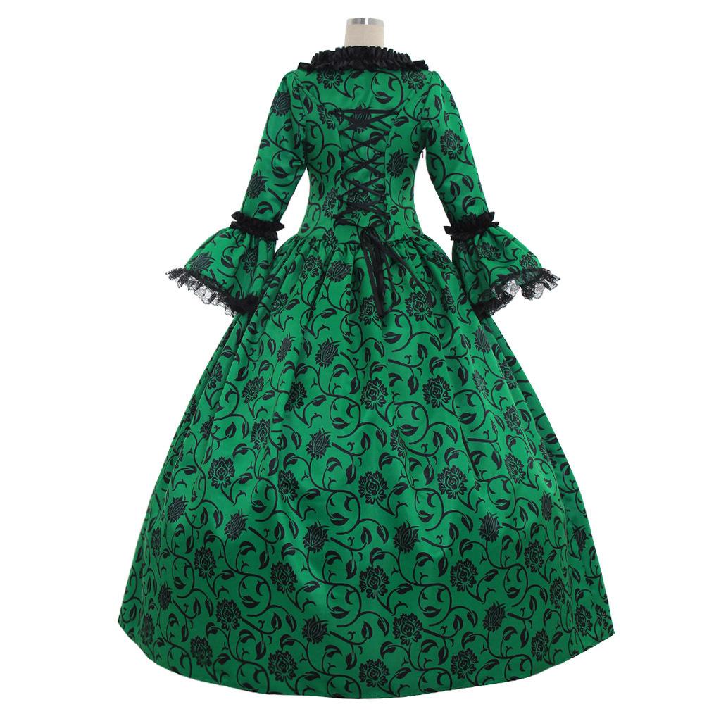 Victorian Renaissance Ball Gown, Medieval Gothic Lolita Long Sleeve Dress for Women, Halloween & Masquerade Parties