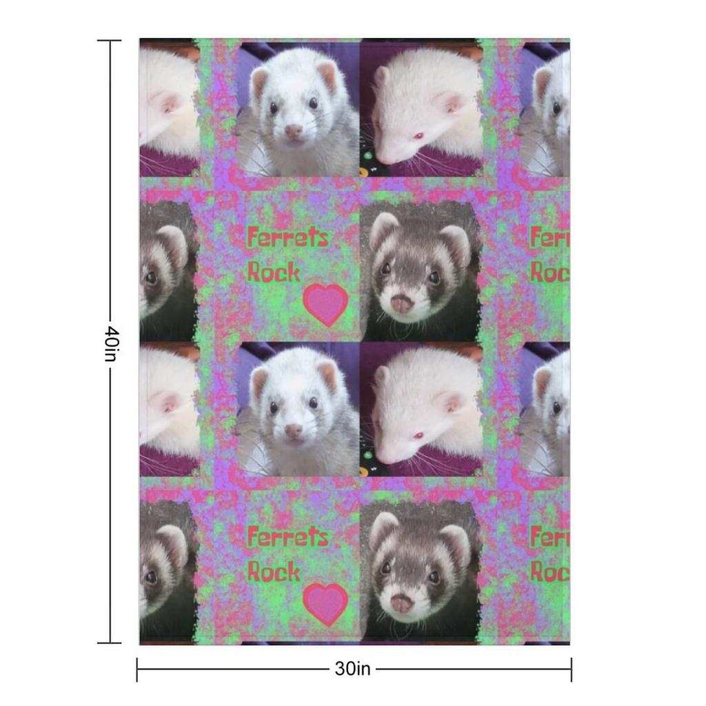 Ferrets Rock photo message Throw Blanket for sofa Tourist warm winter Softest Blankets