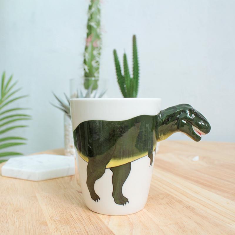 Dinosaur Shape Water Cup 3D Stereoscopic Animal Ceramic Coffee Cup Office Afternoon Tea Mug Breakfast Milk Mug Home Decoration