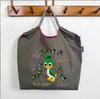 Custom Embroidered Canvas Tote - Cute Cartoon Shoulder Bag for Women, Crossbody Commuter & Phone Bag