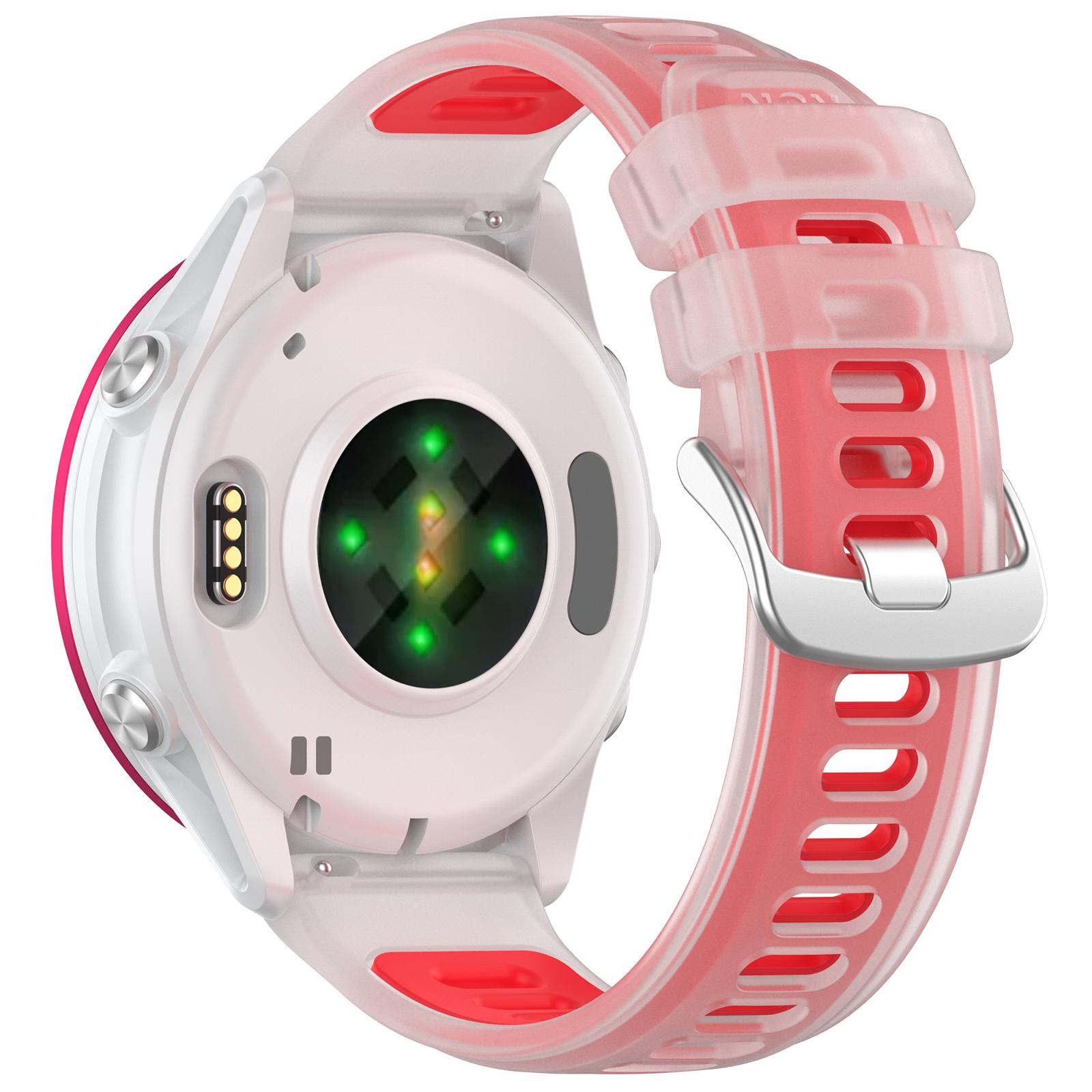 

Replacement Strap for Garmin Forerunner 570 47mm/970/265/265 Music/Venu 3 Jelly Color Design Soft TPU Watch Band Clear Red