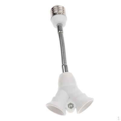 Extended E27 To 2 E14 LED Light Bulb Adapter Converter Lamp Holder Socket