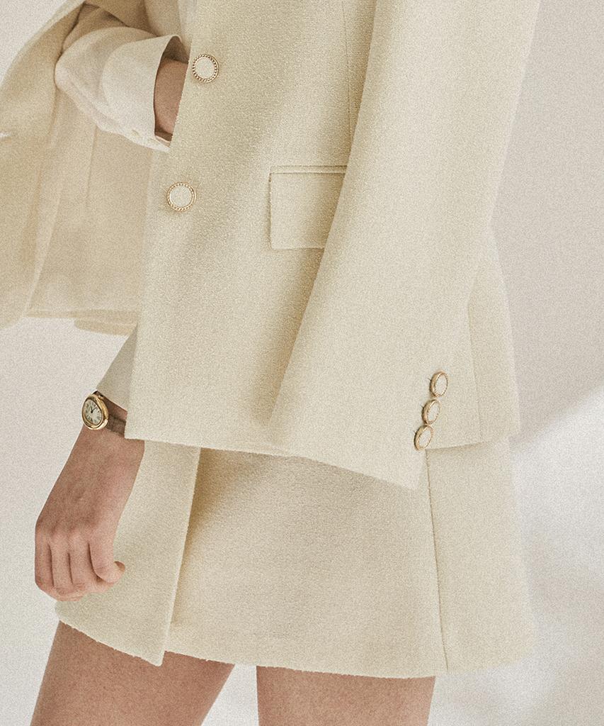 Kkeulle Blair Tweed Skirt_Ivory