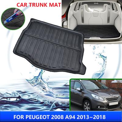 Rohož do zadního kufru auta pro Peugeot 2008 A94 2013 2014 2015 2016 2017 2018 Odolná vůči vysokým teplotám Úložný koberec Auto příslušenství