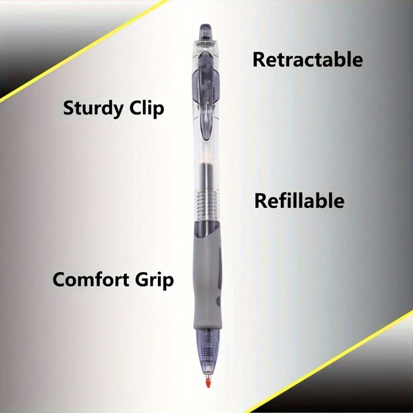 12pcs Retractable Gel Pens Set Black Ink Ballpoint for Writing Refills Office Accessories School Supplies Stationery