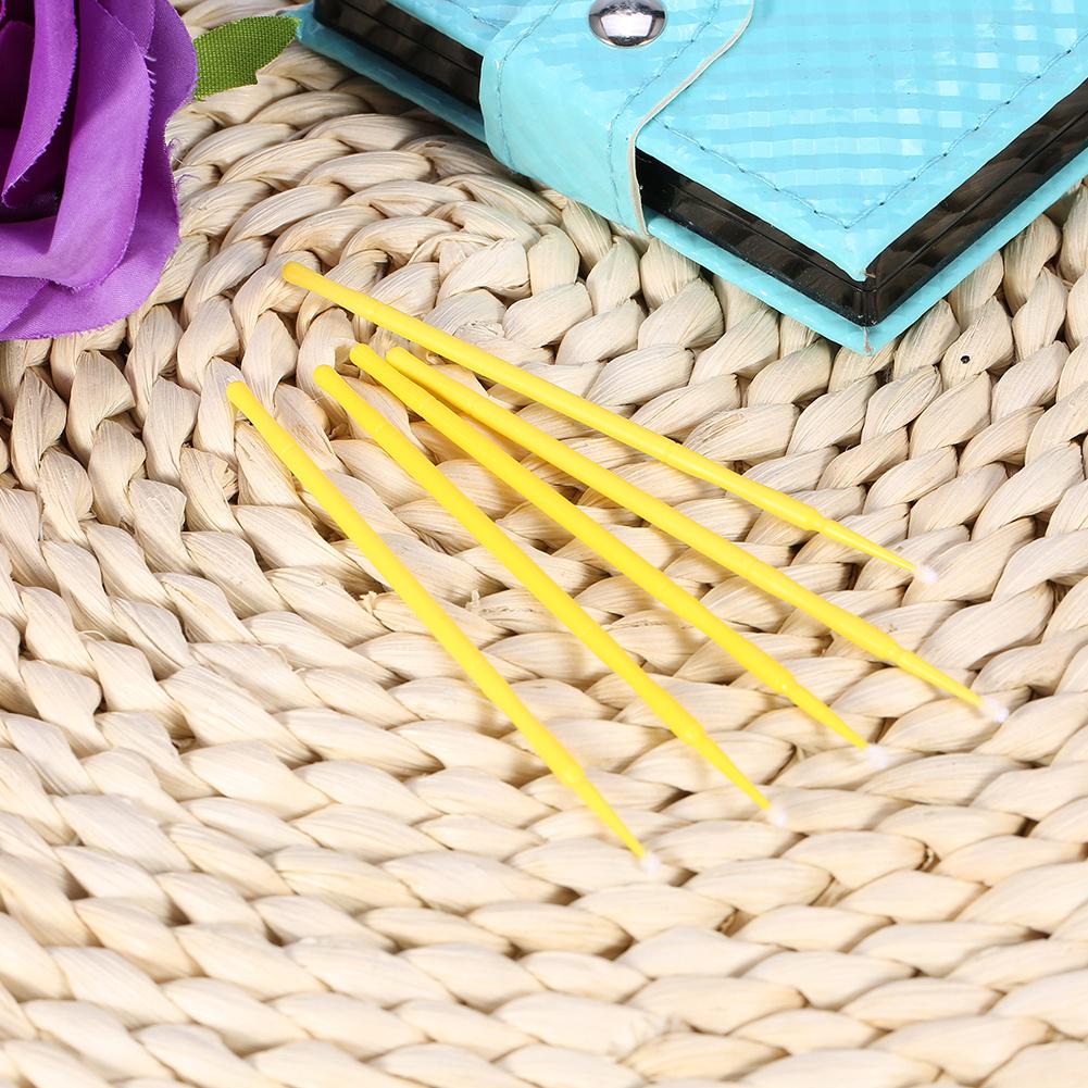 100PCSCelsiusBag Lady Disposable Extension Mascara Brush Eyelash Glue Cleaning Stick(Yellow)