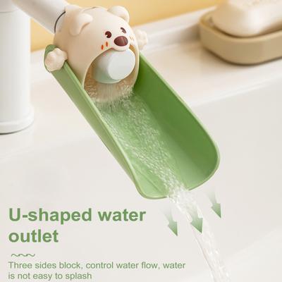 1/2Pcs Faucet Extender for Kids Safe Anti-Slip Design Splash-Proof Cartoon Shape Hand Washing Extension