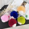 Cute Mushroom Rabbit Fur Key Chains Girls Schoolbag Pendant Women Bag Charm Ornaments Car Keyring Keychain for Women