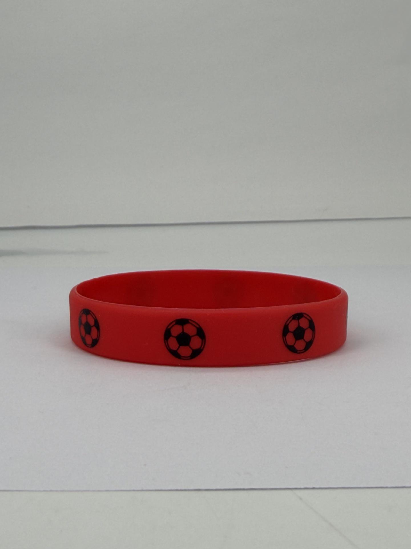 Qatar World Cup Silicone Football Bracelet - Fan Souvenir Wristband красный