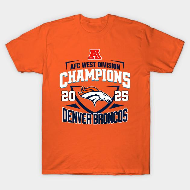 

Men Black Print T-shirt Denver-Broncos-2025-Afc-West-Champions No-Cut Transfer Paper Print Cotton Tshirt 3XL помаранчевий