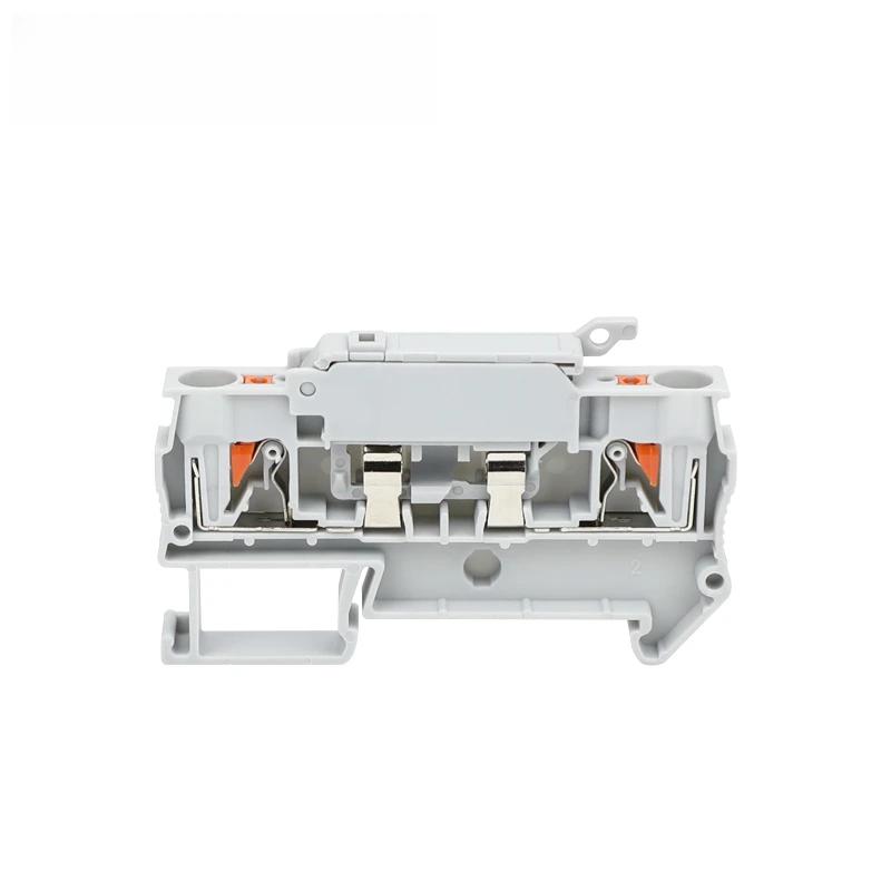 Fush Terminal Block 10Pcs PTC4-HESI Trennen Hebel Push-in Stecker Din Montieren Mit 5x2 0mm 0,5 A-10A Sicherung PTC 4-HESI
