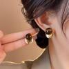 Gold Tiger Eye Disc Stud Earrings - Luxury Style 2025 Trend for Women